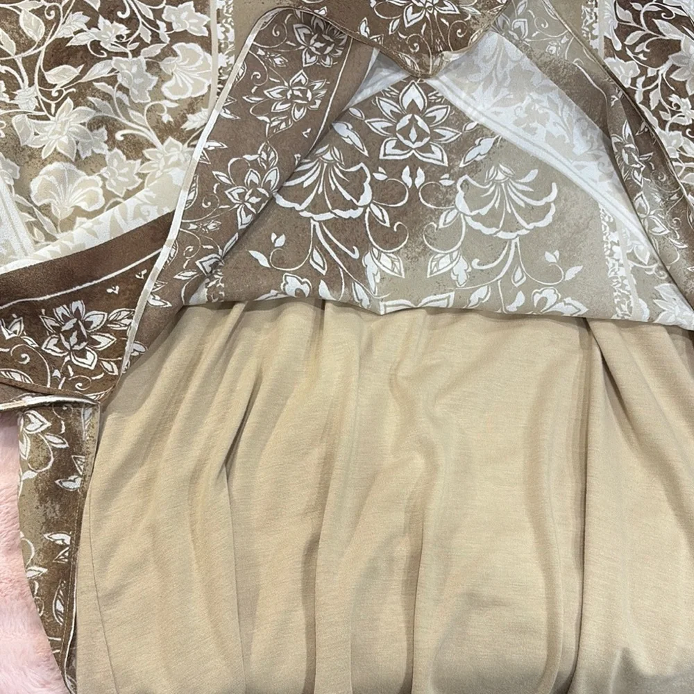 Tan & Brown Boho Floral Shawl Blouse - Picture 5 of 8